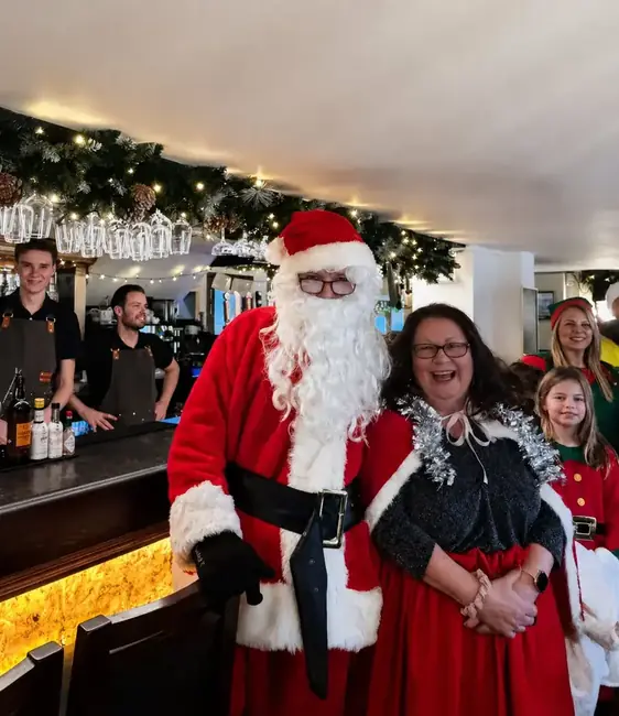 Santa visiting The Yew Tree bar